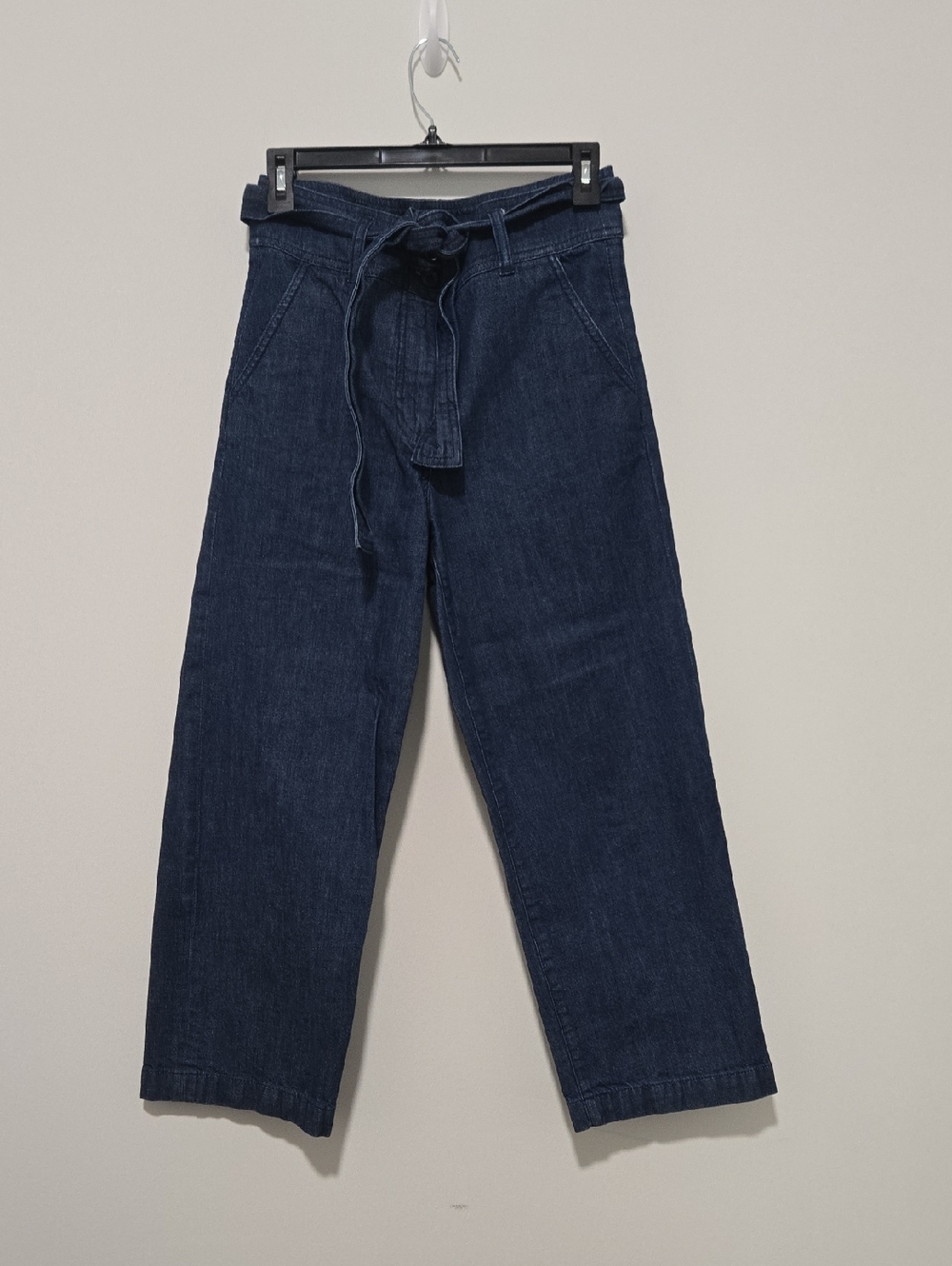 J. Crew Paper-bag-waist Blue Slim Wide Leg Jeans